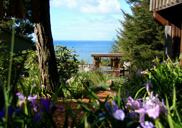 Photo of WildSpring trail leading to spa and ocean view